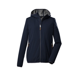 Killtec hiking jacket with hood KOS 61 (2 layers, PFC-free, very light) navy blue women